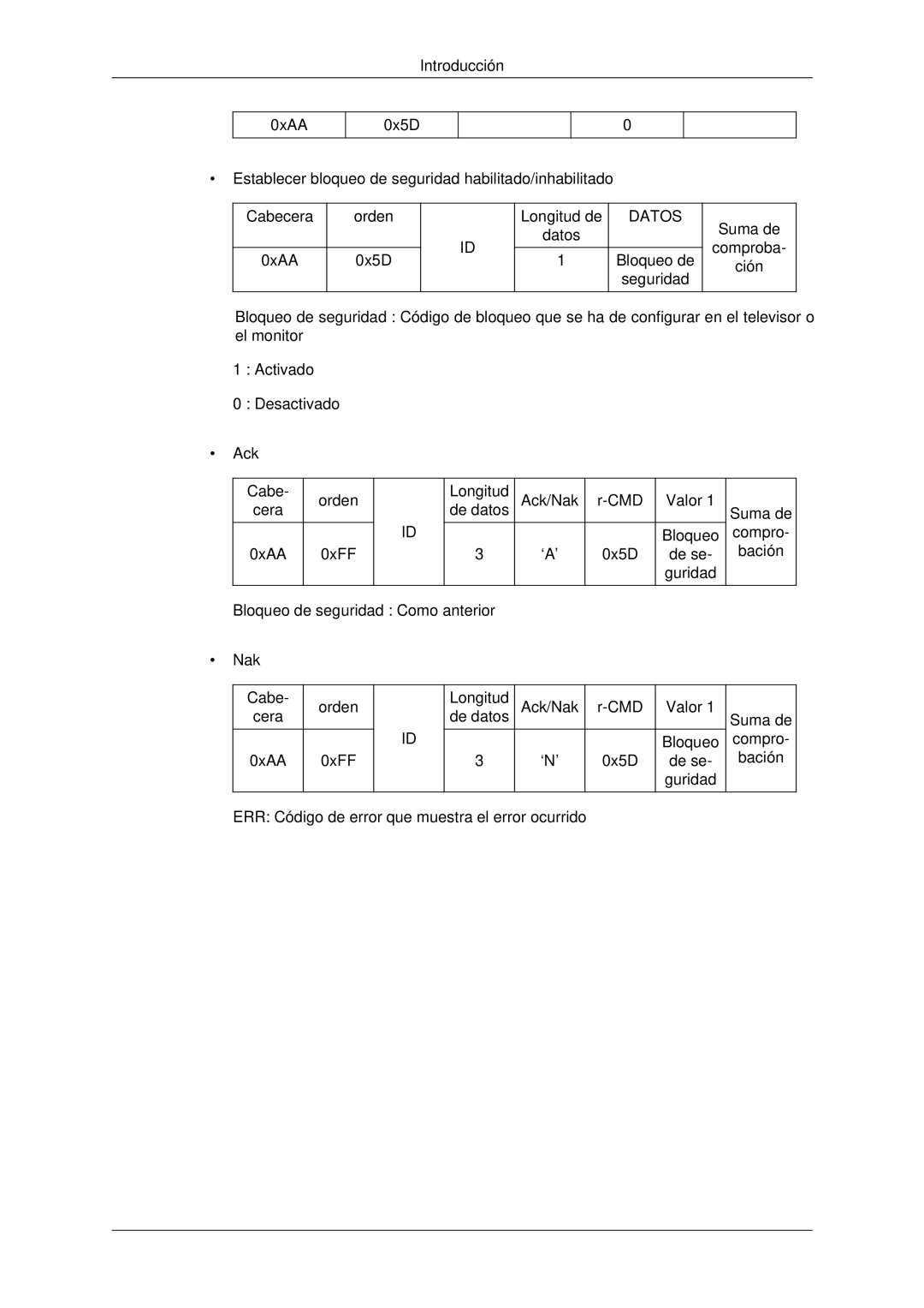 Samsung LH70CSBPLBC/EN, LH82CSBPLBC/EN manual Bloqueo de 