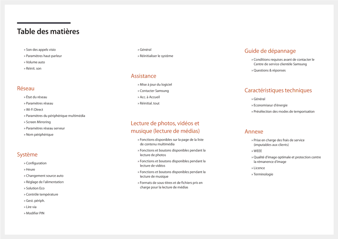 Samsung LH82DMDPLBC/EN manual Caractéristiques techniques 