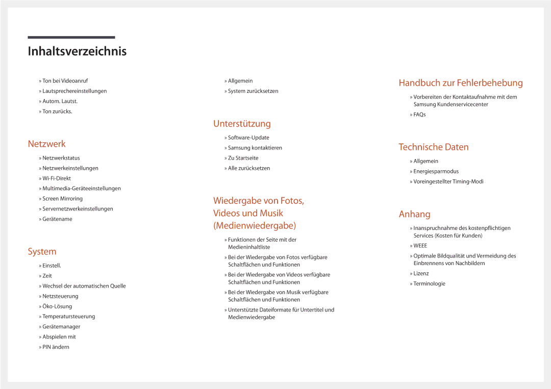 Samsung LH82DMDPLBC/EN manual Handbuch zur Fehlerbehebung 