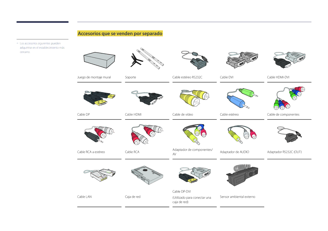 Samsung LH82DMDPLBC/EN manual Accesorios que se venden por separado 