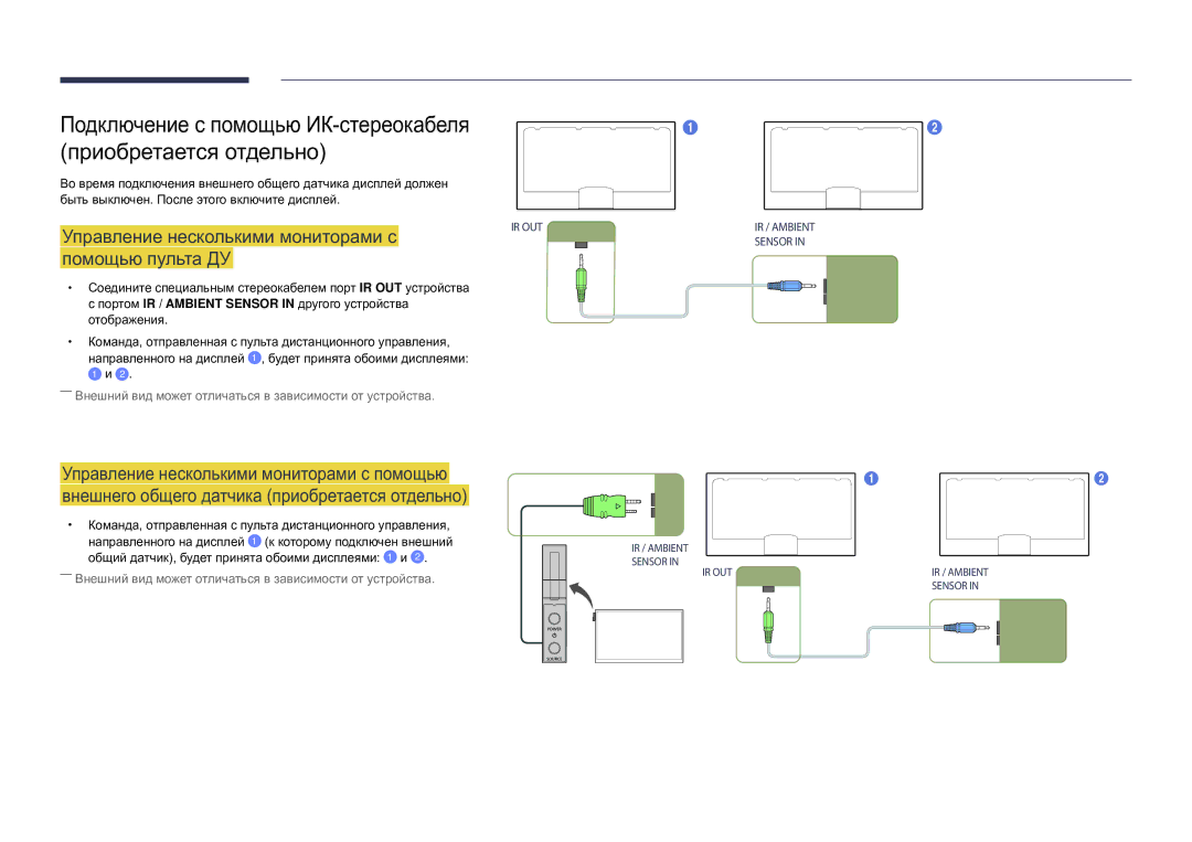 Samsung LH82DMDPLBC/EN manual Управление несколькими мониторами с, Помощью пульта ДУ 