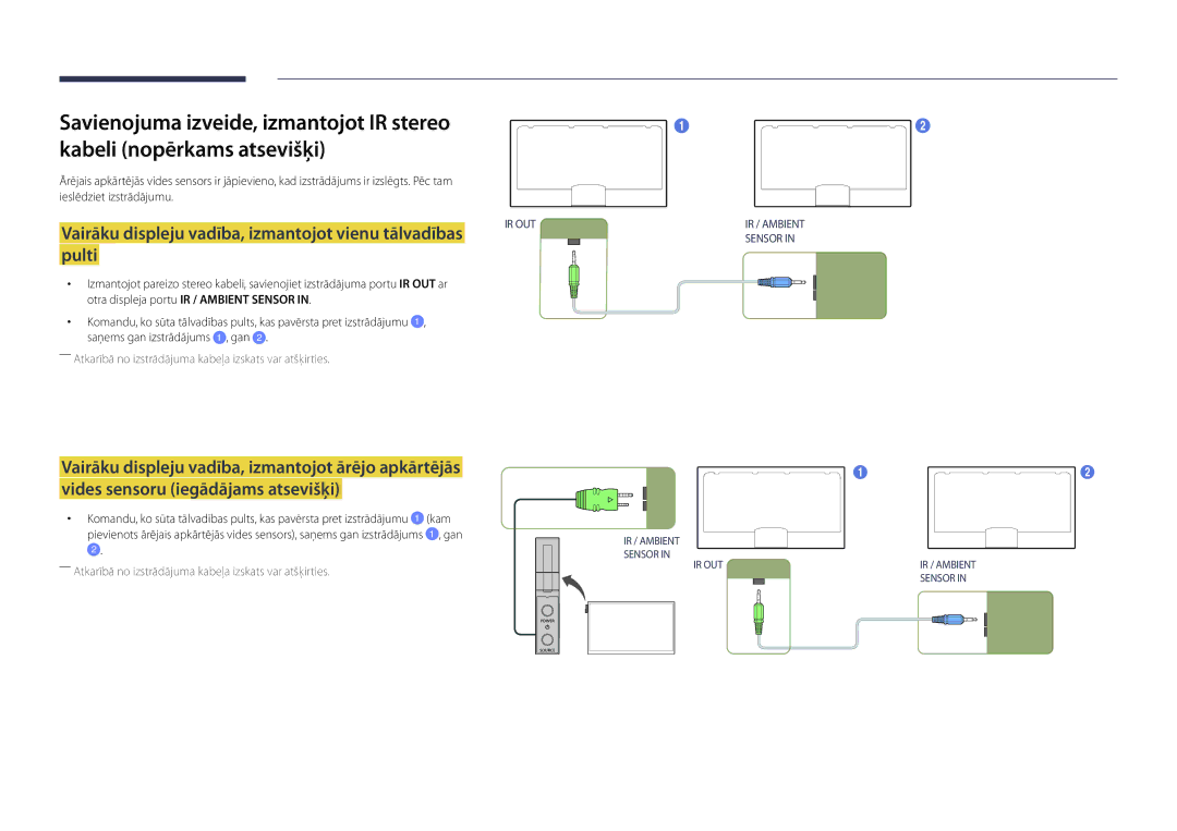 Samsung LH82DMDPLBC/EN manual Vairāku displeju vadība, izmantojot vienu tālvadības pulti 