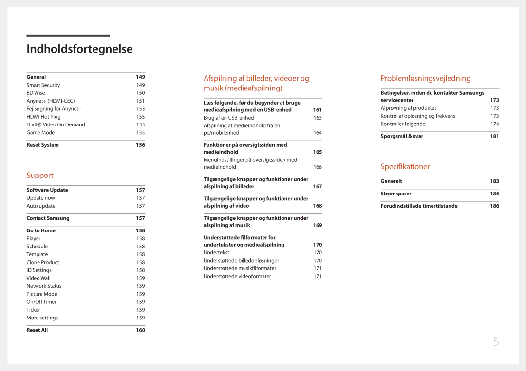 Samsung LH65DMERTBC/EN, LH82DMERTBC/EN, LH75DMERTBC/EN, LH82DMEMTBC/EN manual Specifikationer 