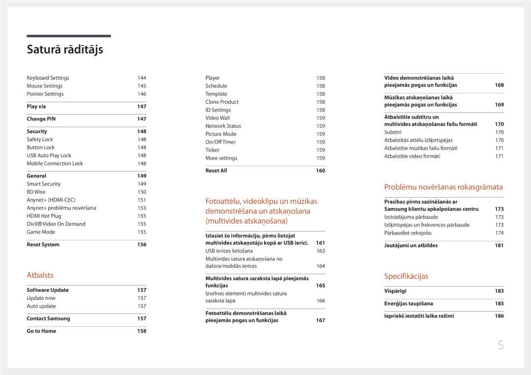 Samsung LH65DMERTBC/EN, LH82DMERTBC/EN, LH75DMERTBC/EN, LH82DMEMTBC/EN manual Specifikācijas 