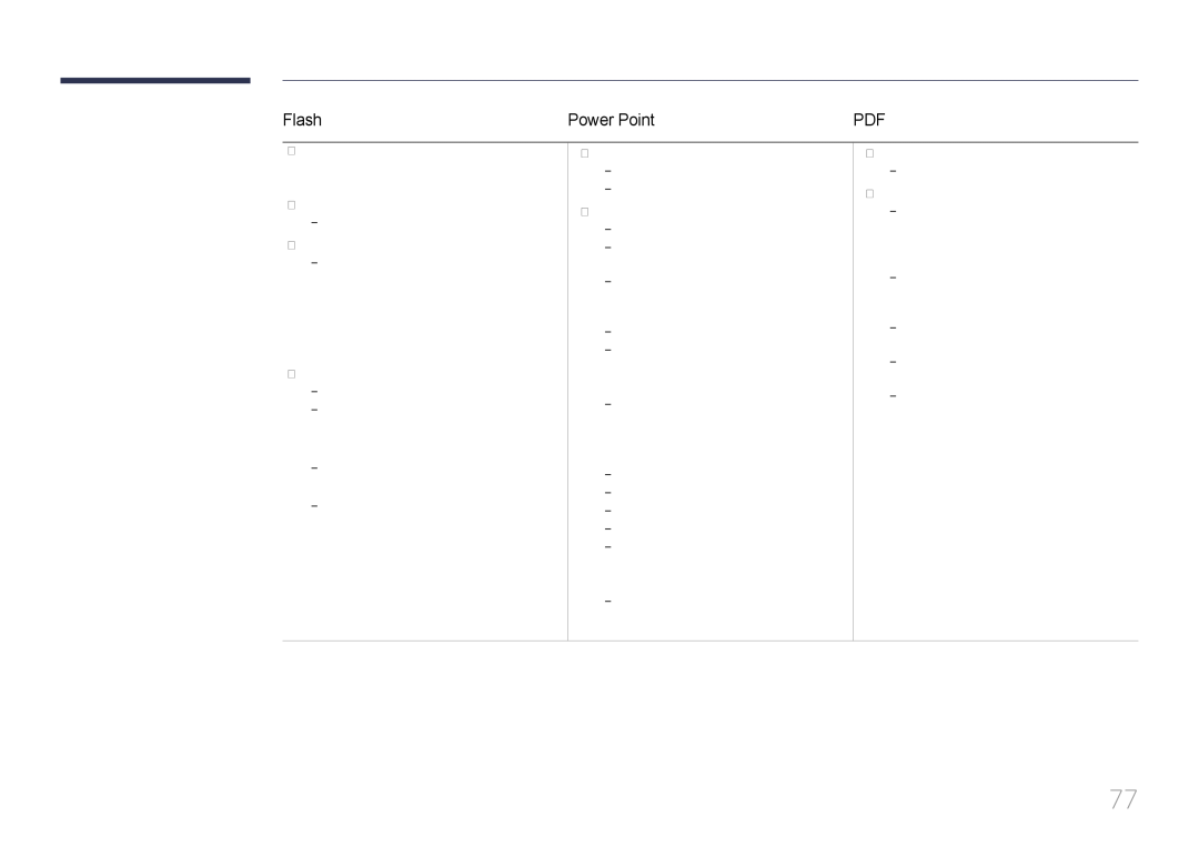 Samsung LH75DMERTBC/EN, LH82DMERTBC/EN, LH65DMERTBC/EN manual Flash Power Point 