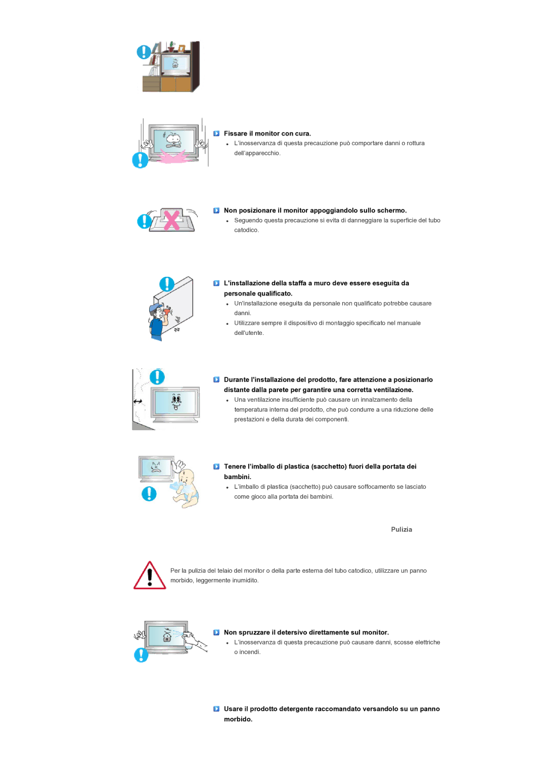 Samsung LH82TCTMBC/EN manual Pulizia 