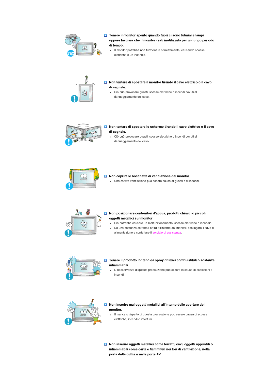 Samsung LH82TCTMBC/EN manual Non coprire le bocchette di ventilazione del monitor 