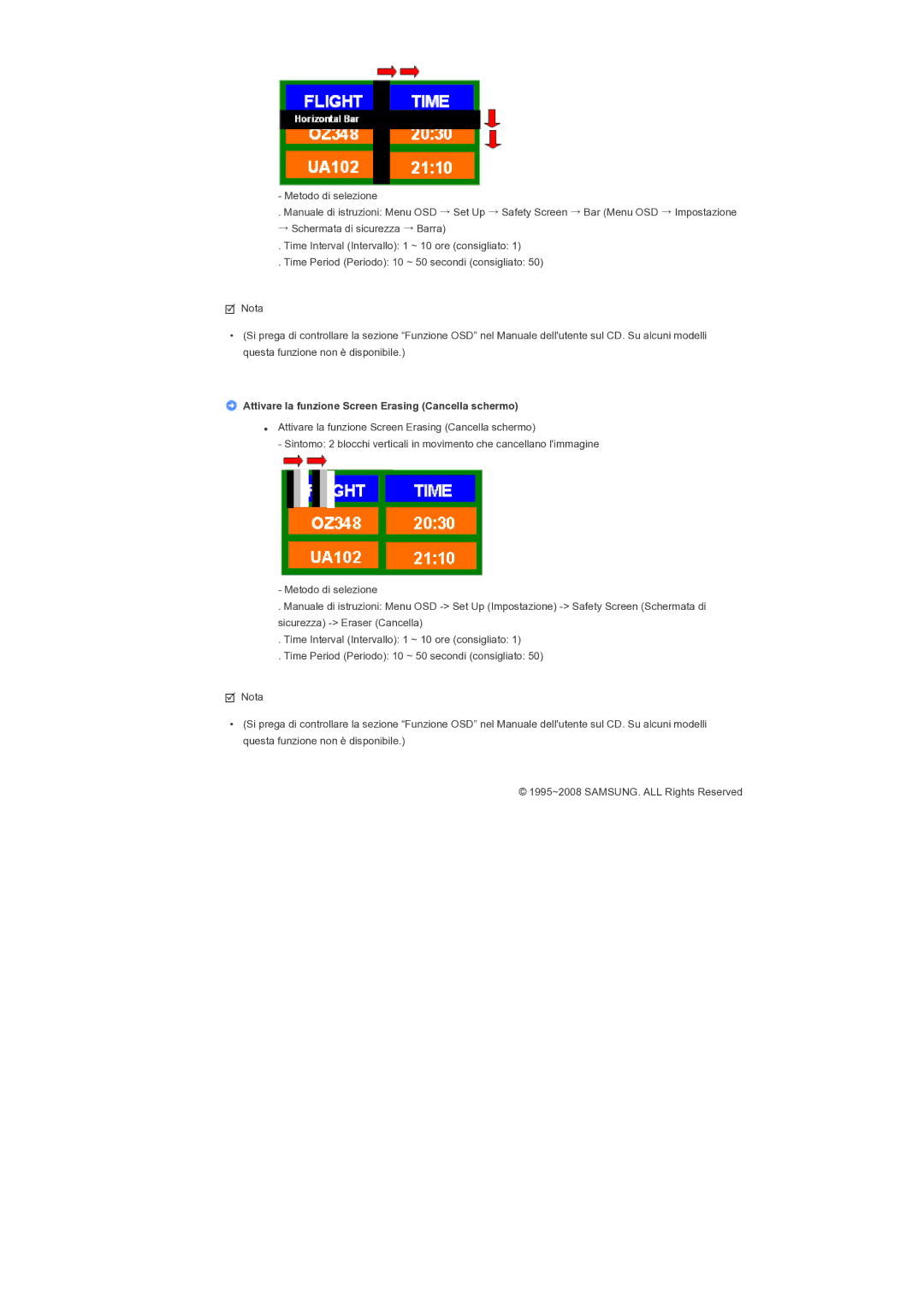 Samsung LH82TCTMBC/EN manual Attivare la funzione Screen Erasing Cancella schermo 