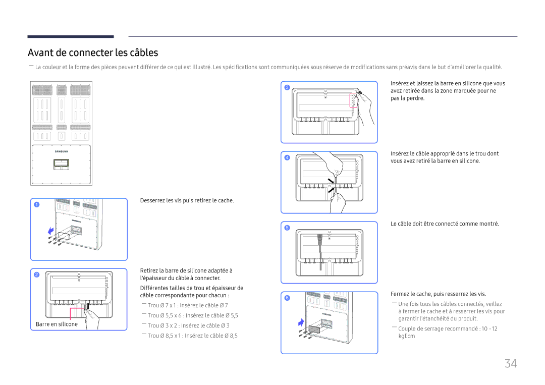 Samsung LH85OHFPJBC/EN, LH85OHFPLBC/EN manual Avant de connecter les câbles 