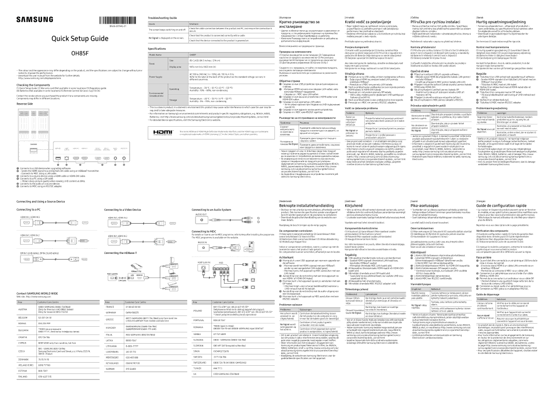 Samsung LH85OHFPLBC/EN manual Bruksanvisning 