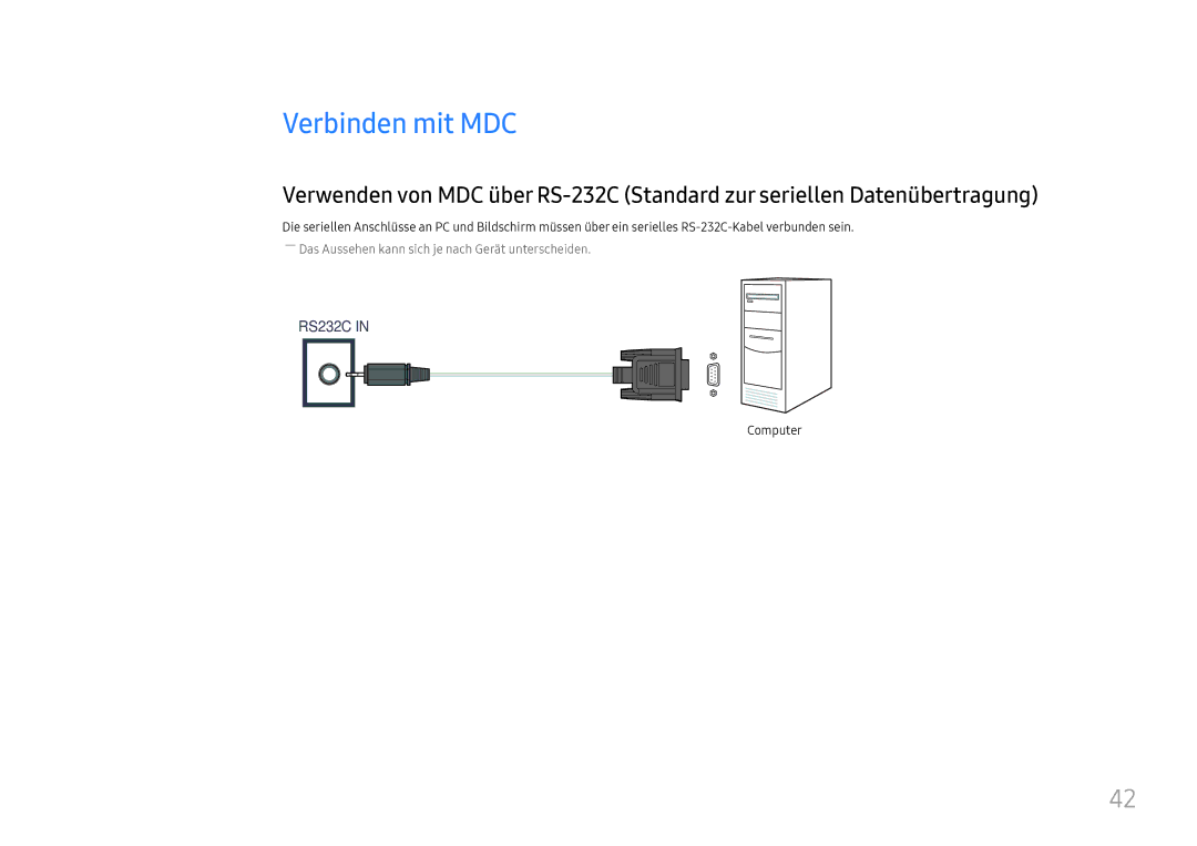 Samsung LH85OHFPLBC/EN manual Verbinden mit MDC 