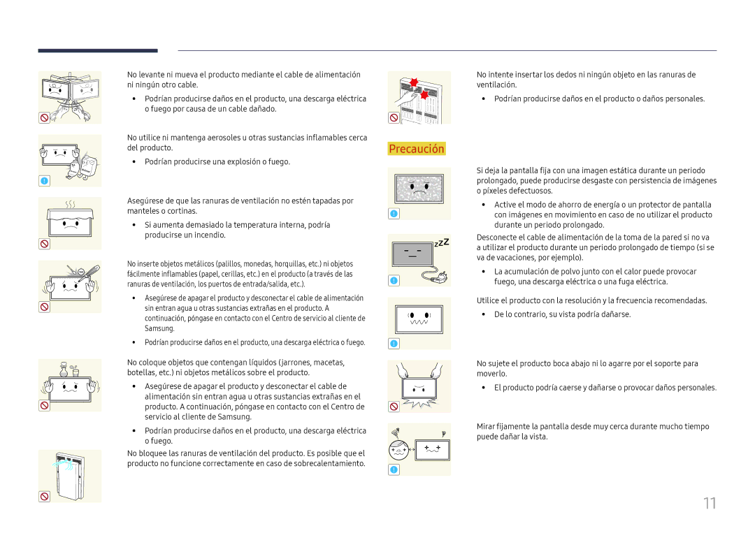 Samsung LH85OHFPLBC/EN manual Ranuras de ventilación, los puertos de entrada/salida, etc 