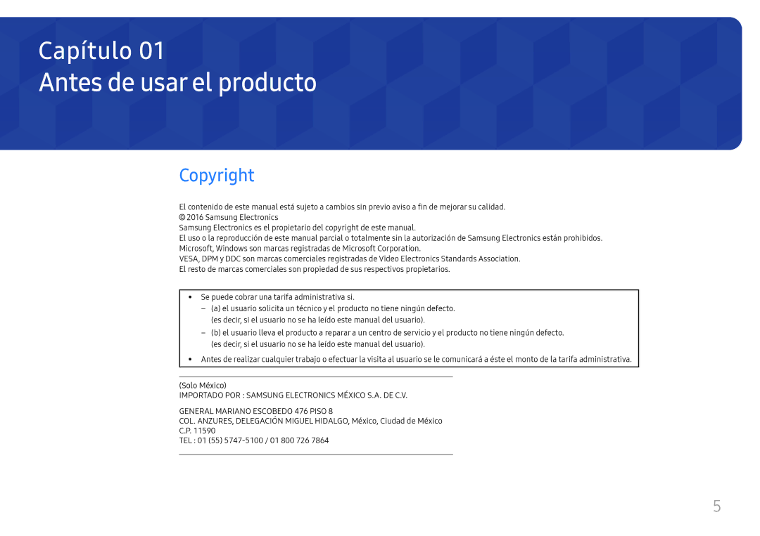 Samsung LH85OHFPLBC/EN manual Antes de usar el producto, Copyright 