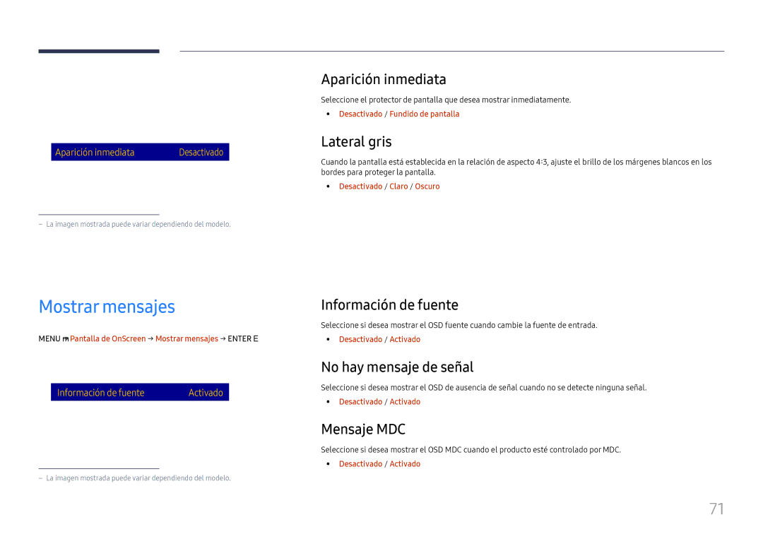 Samsung LH85OHFPLBC/EN manual Mostrar mensajes 