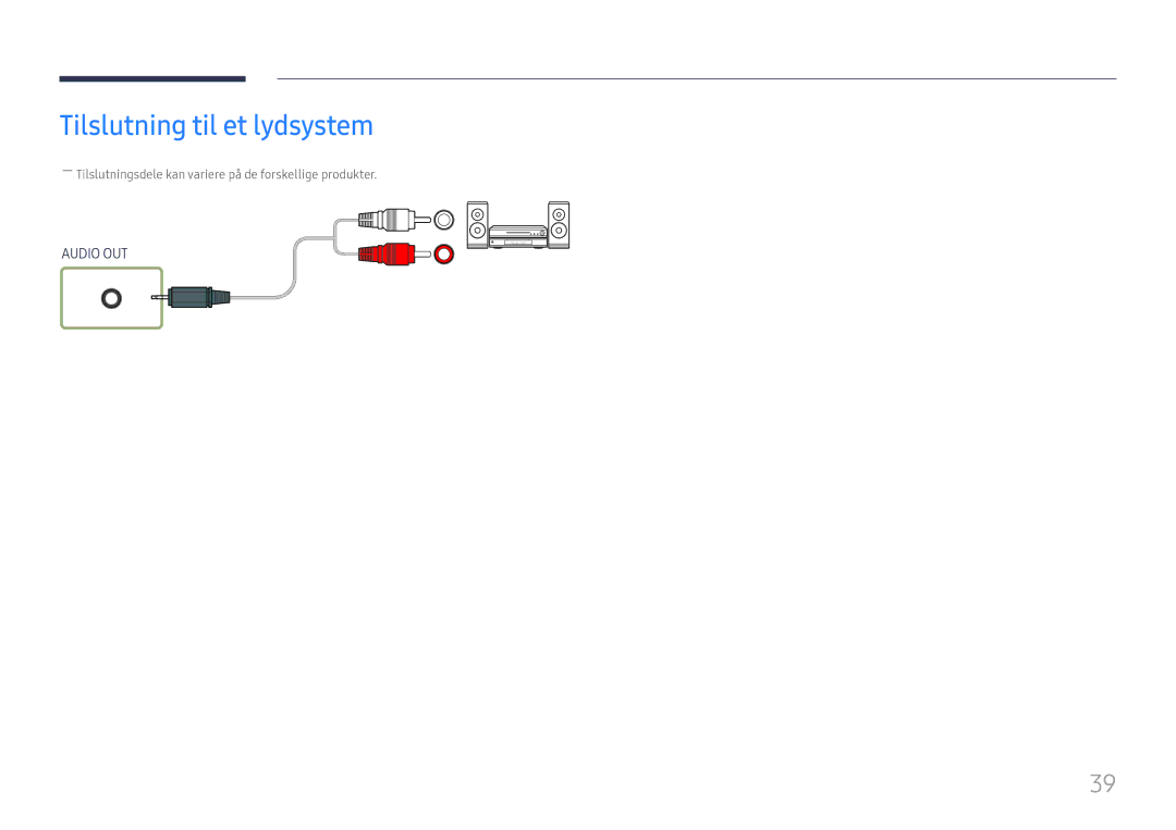 Samsung LH85OHFPLBC/EN manual Tilslutning til et lydsystem 