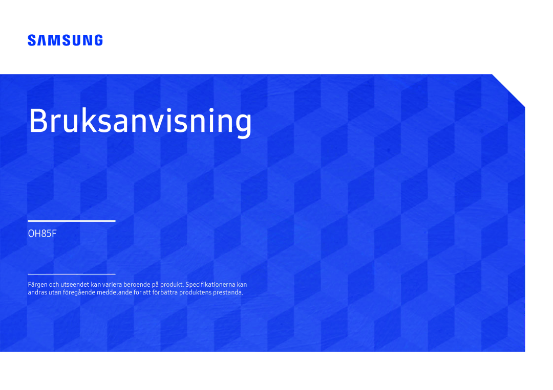 Samsung LH85OHFPLBC/EN manual Bruksanvisning 