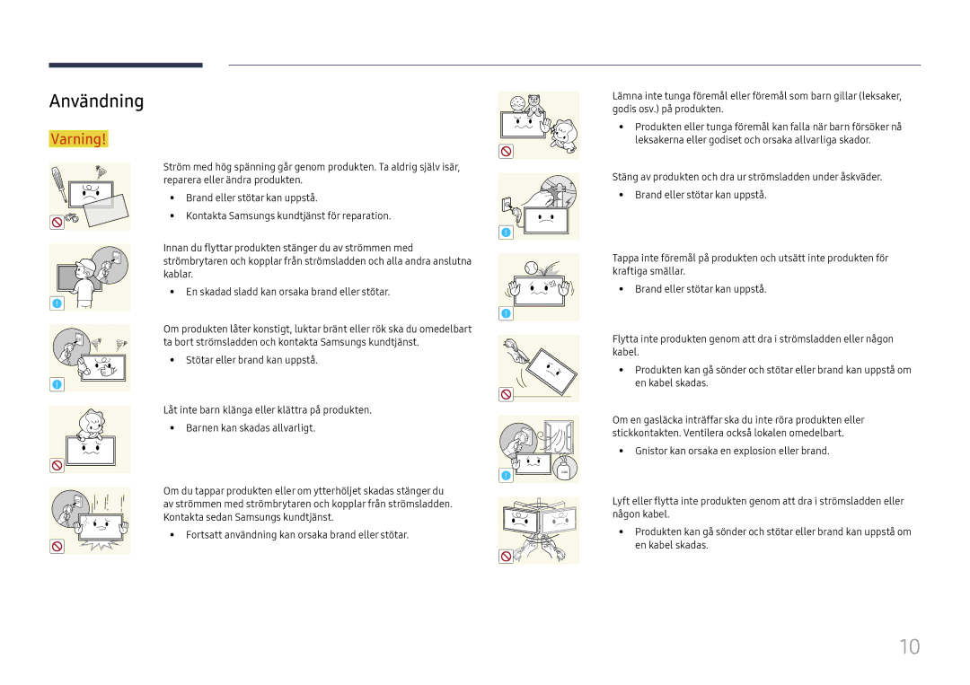 Samsung LH85OHFPLBC/EN manual Användning 