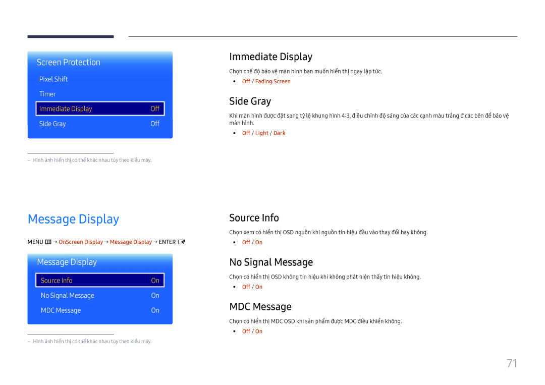 Samsung LH85OHFPLBC/XV manual Message Display 