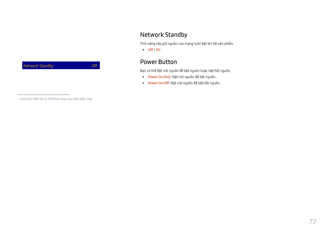 Samsung LH85OHFPLBC/XV manual Network Standby, Power Button, Auto Power On Off Standby Control 