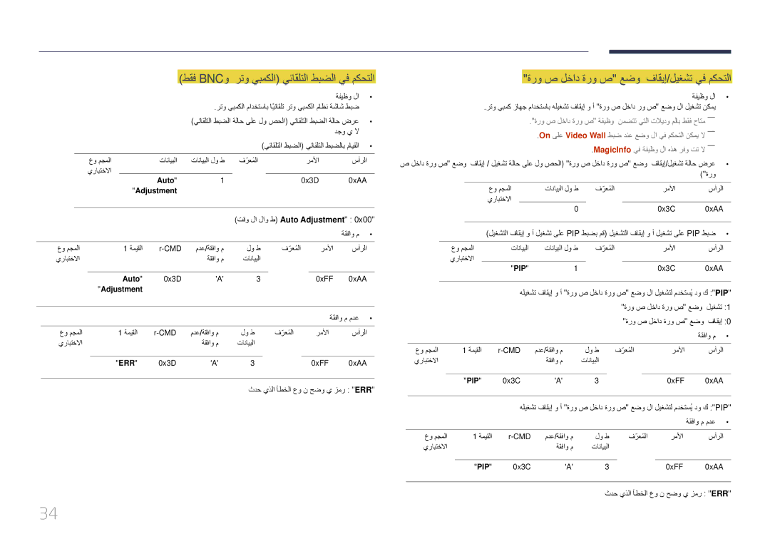 Samsung LH85QMDPLGC/NG manual ةرو ص لخاد ةرو ص عضو فاقيإ/ليغشت يف مكحتلا, طقف Bncو رتو يبمكلا يئاقلتلا طبضلا يف مكحتلا 