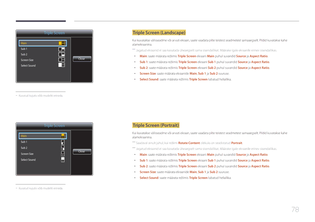 Samsung LH85QMDPLGC/EN, LH85QMDRTBC/EN manual Triple Screen Landscape 