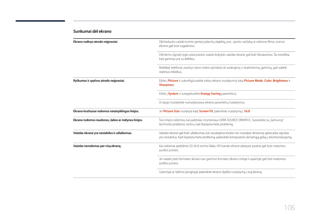 Samsung LH85QMDPLGC/EN, LH85QMDRTBC/EN manual 106, Sharpness 