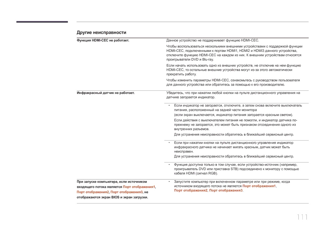 Samsung LH85QMDRTBC/EN, LH85QMDPLGC/EN manual 111, Порт отображения2, Порт отображения3, не 