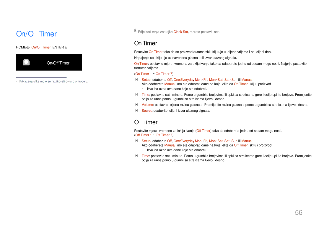 Samsung LH85QMDPLGC/EN, LH85QMDRTBC/EN manual On Timer, Home → On/Off Timer → Enter E 