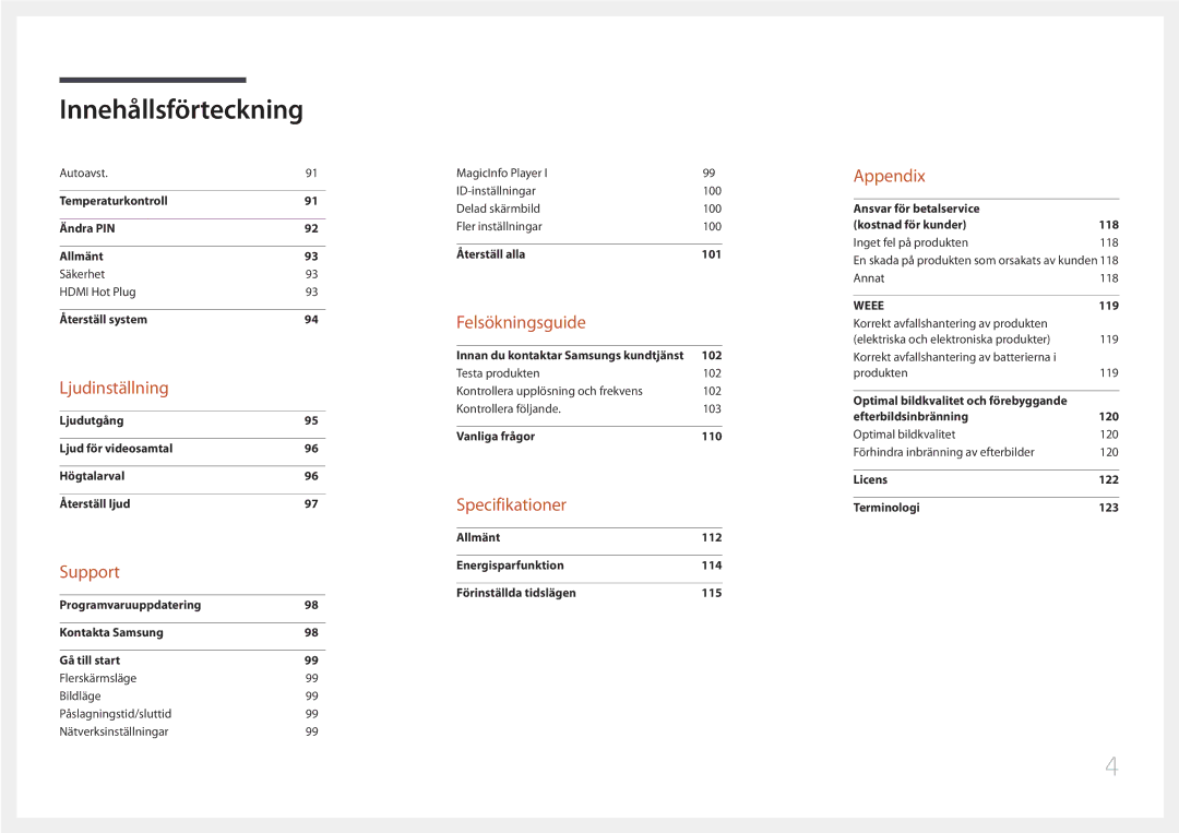 Samsung LH85QMDPLGC/EN manual Ljudinställning 