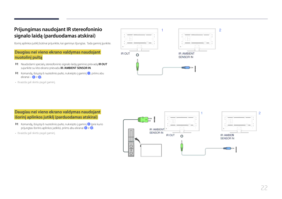 Samsung LH85QMDPLGC/EN manual Daugiau nei vieno ekrano valdymas naudojant nuotolinį pultą 