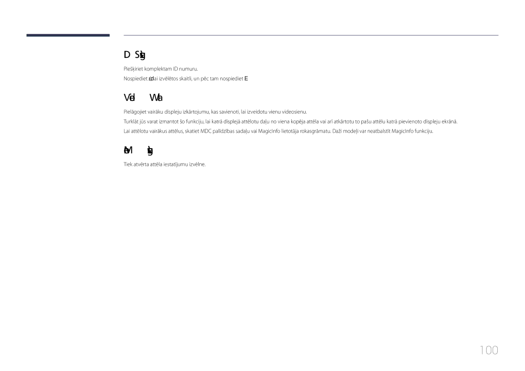 Samsung LH85QMDPLGC/EN manual 100, ID Settings, More settings 