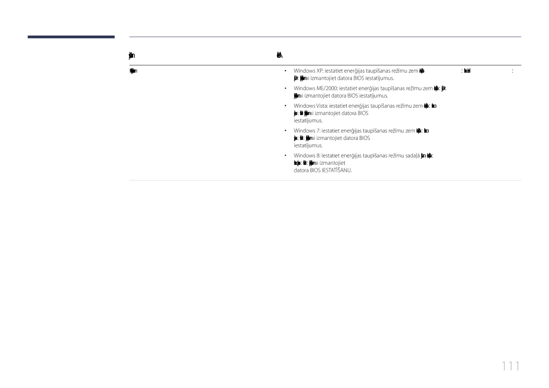 Samsung LH85QMDPLGC/EN manual 111, Kā iestatīt enerģijas taupīšanas režīmu?, Datora Bios Iestatīšanu 