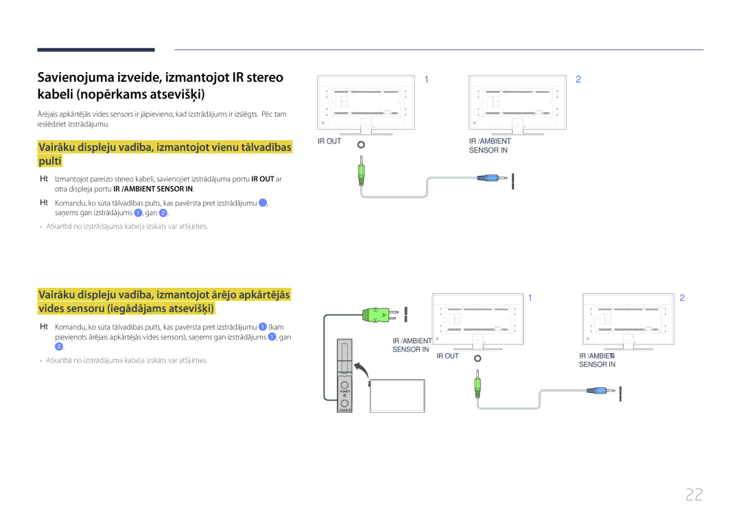 Samsung LH85QMDPLGC/EN manual Vairāku displeju vadība, izmantojot vienu tālvadības pulti 