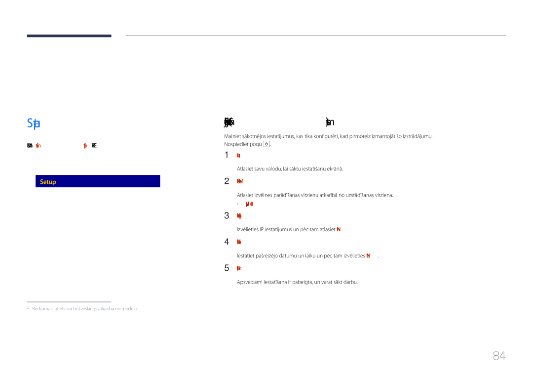 Samsung LH85QMDPLGC/EN manual Setup, Sākotnējie iestatījumi System, Time MagicInfo I Source 