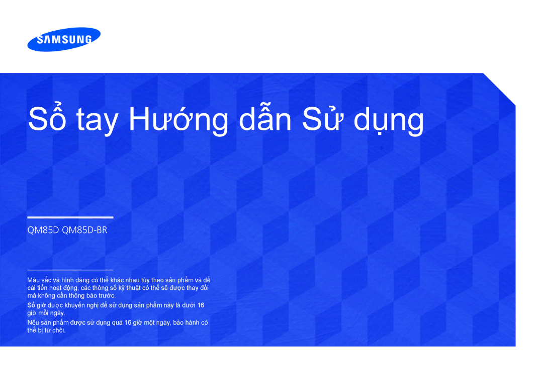 Samsung LH85QMDPLGC/XY, LH85QMDPLGC/XV manual Sổ tay Hướng dẫn Sử dụng 