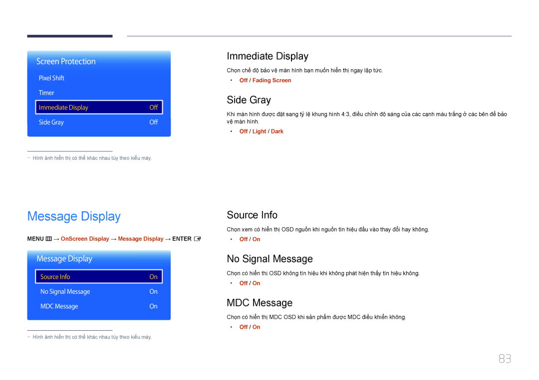 Samsung LH85QMDPLGC/XY, LH85QMDPLGC/XV manual Message Display 