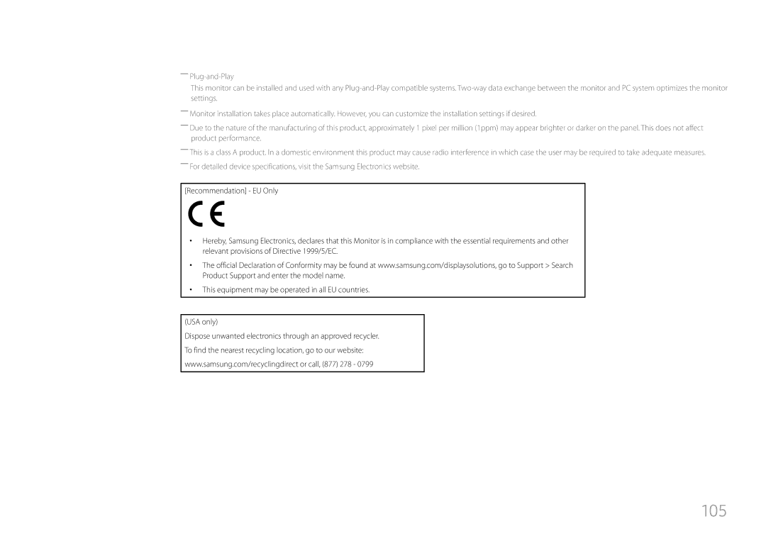 Samsung LH85QMFPLGC/UE, LH85QMFPLGC/EN, LH85QMFPLGC/XV, LH85QMFPLGC/CH manual 105 