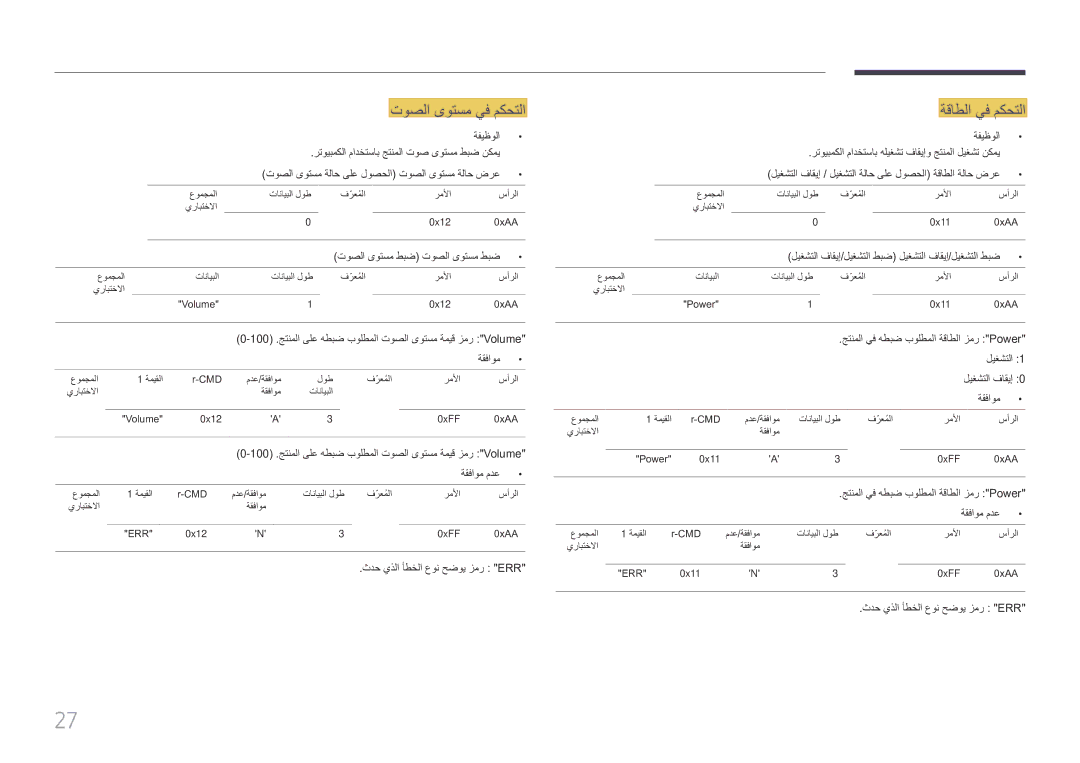 Samsung LH85QMFPLGC/UE manual توصلا ىوتسم يف مكحتلا, ةقاطلا يف مكحتلا 