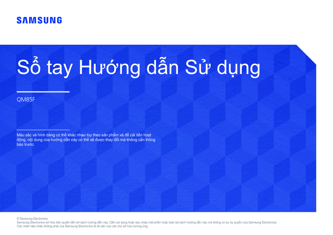 Samsung LH85QMFPLGC/XV manual Sổ tay Hướng dẫn Sử dụng 