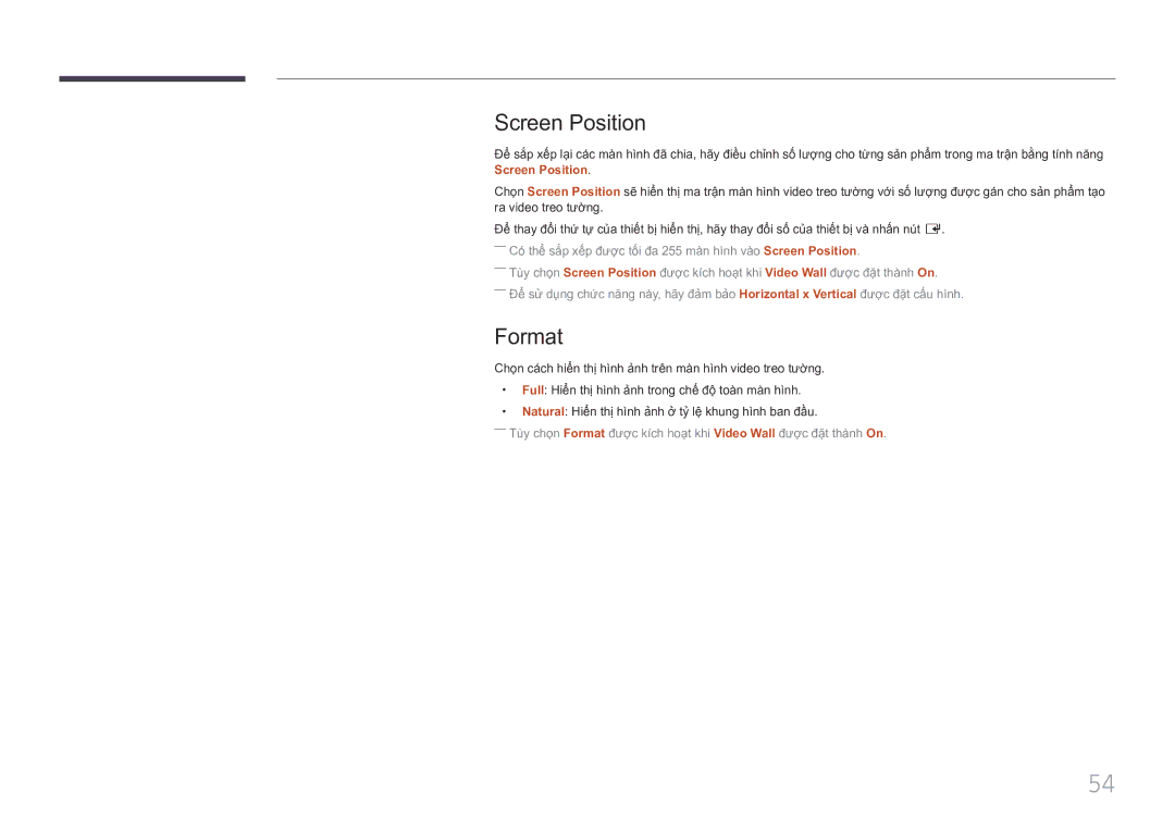 Samsung LH85QMFPLGC/XV manual Screen Position, Format 