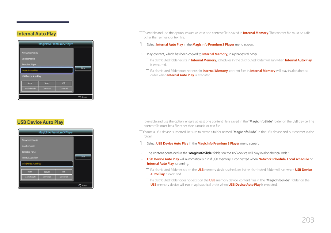 Samsung LH95MECPLBC/XS, LH95MECPLBC/EN, LH95MECPLBC/UE, LH95MECPLBC/NG, LH95MECPLBC/HD, LH95MECPLBC/XY 203, Internal Auto Play 