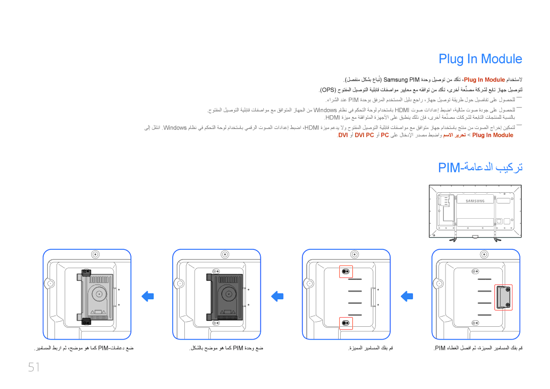 Samsung LH95MECPLBC/HD, LH95MECPLBC/EN, LH95MECPLBC/UE, LH95MECPLBC/NG manual Plug In Module, Pim-ةماعدلا بيكرت 