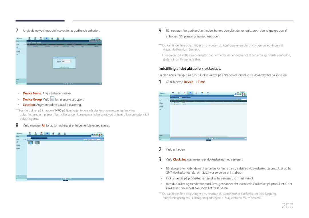 Samsung LH95MECPLBC/EN manual 200, Device Group Vælg 