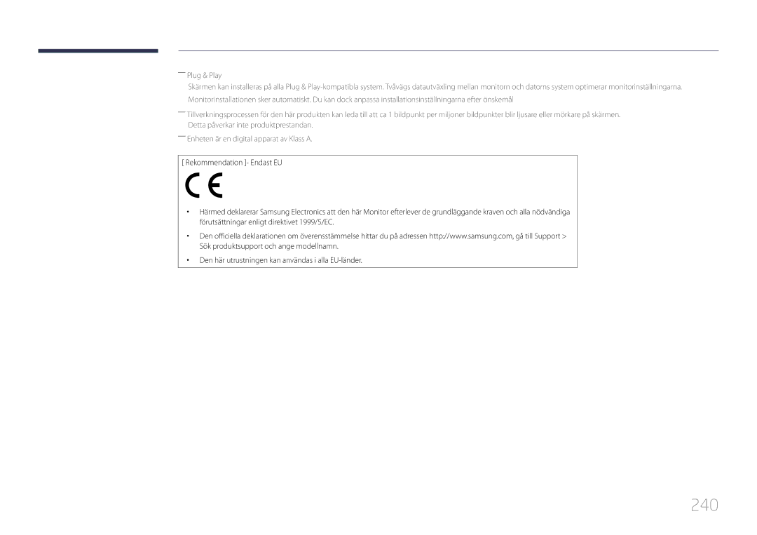 Samsung LH95MECPLBC/EN manual 240 