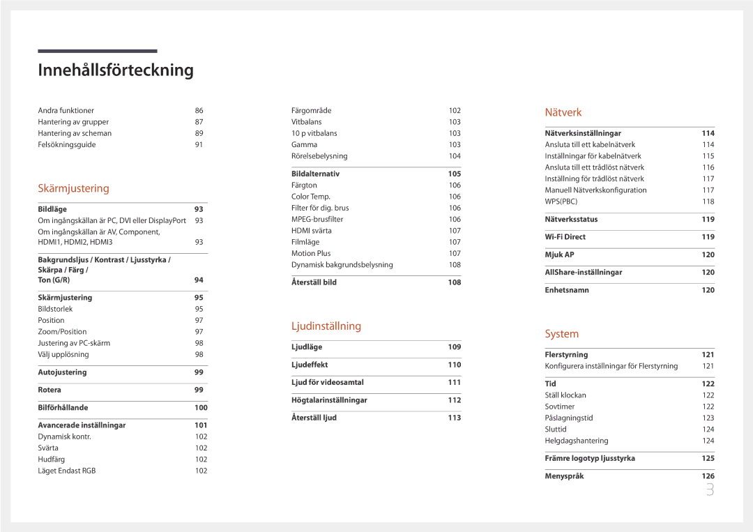 Samsung LH95MECPLBC/EN manual Skärmjustering 