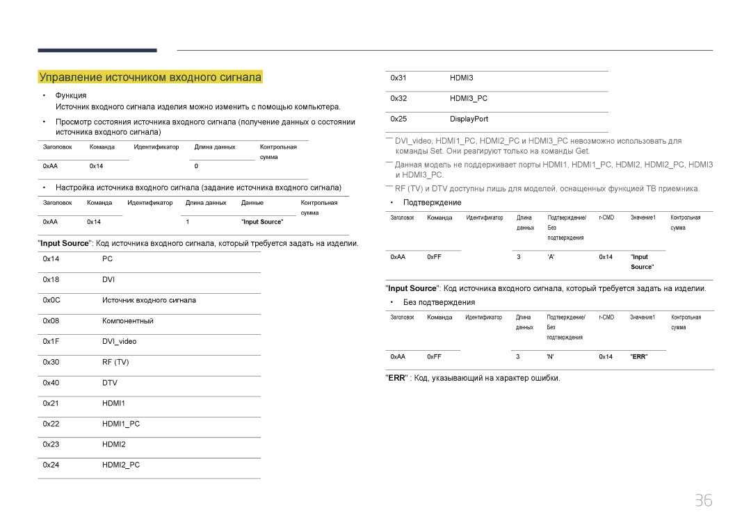 Samsung LH95MECPLBC/EN manual Управление источником входного сигнала 