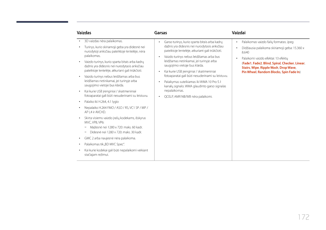 Samsung LH95MECPLBC/EN manual 172, Vaizdas Garsas, Vaizdai 