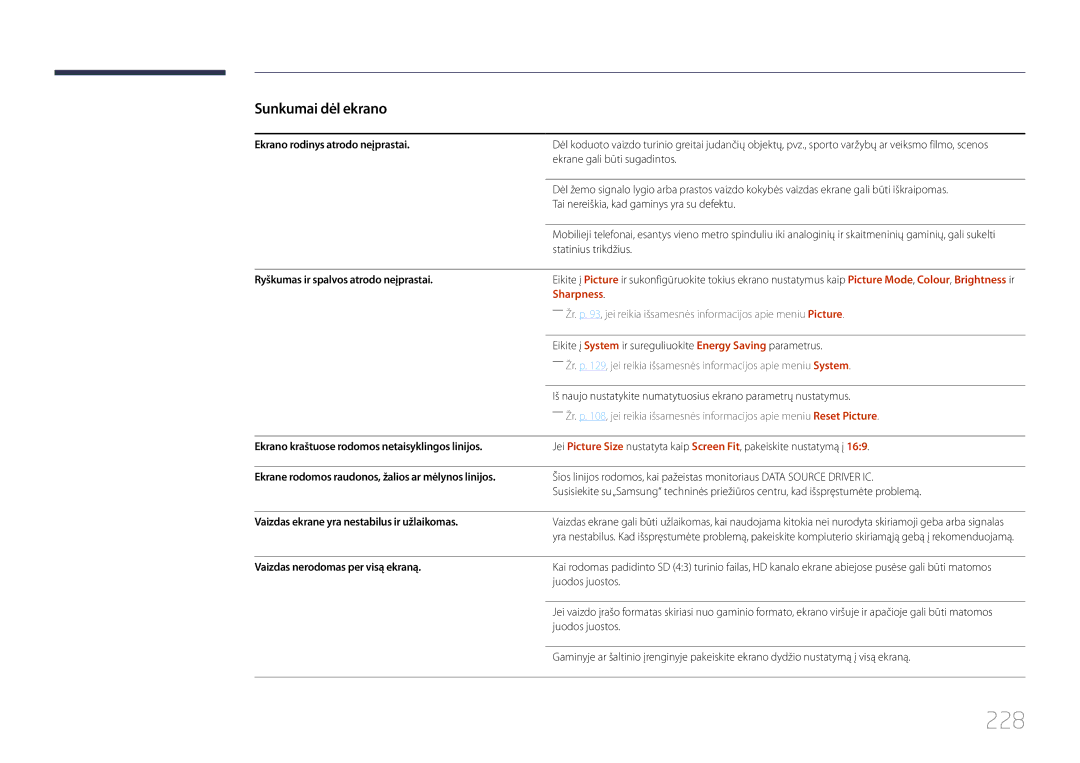 Samsung LH95MECPLBC/EN manual 228, Sharpness 