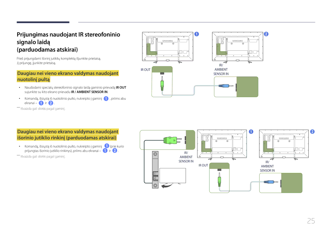 Samsung LH95MECPLBC/EN manual Daugiau nei vieno ekrano valdymas naudojant, Nuotolinį pultą, 1prie kurio 