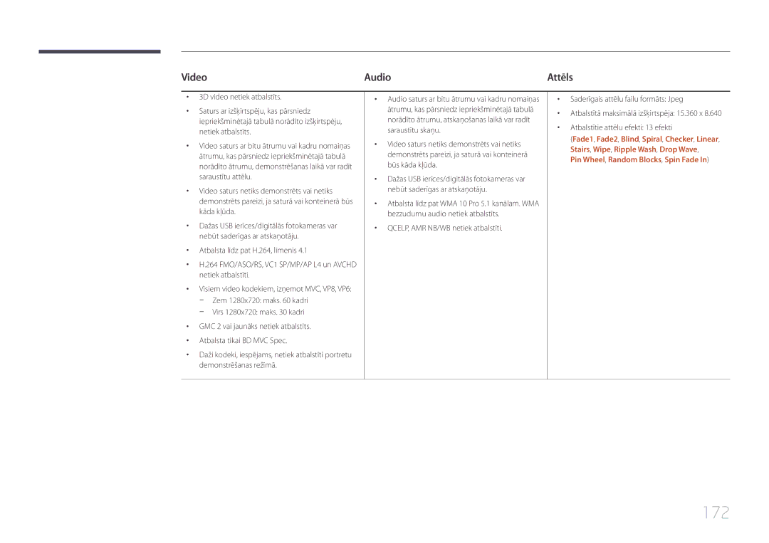 Samsung LH95MECPLBC/EN manual 172, Video Audio 